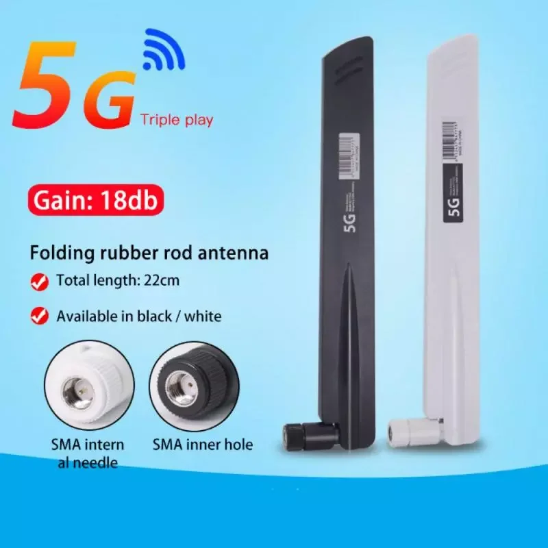 

2G/3G/4G/5G Antennas Foldable Glue Stick Antenna 18dBi 600-6000MHz External Antenna For Router/gateways/cameras Etc