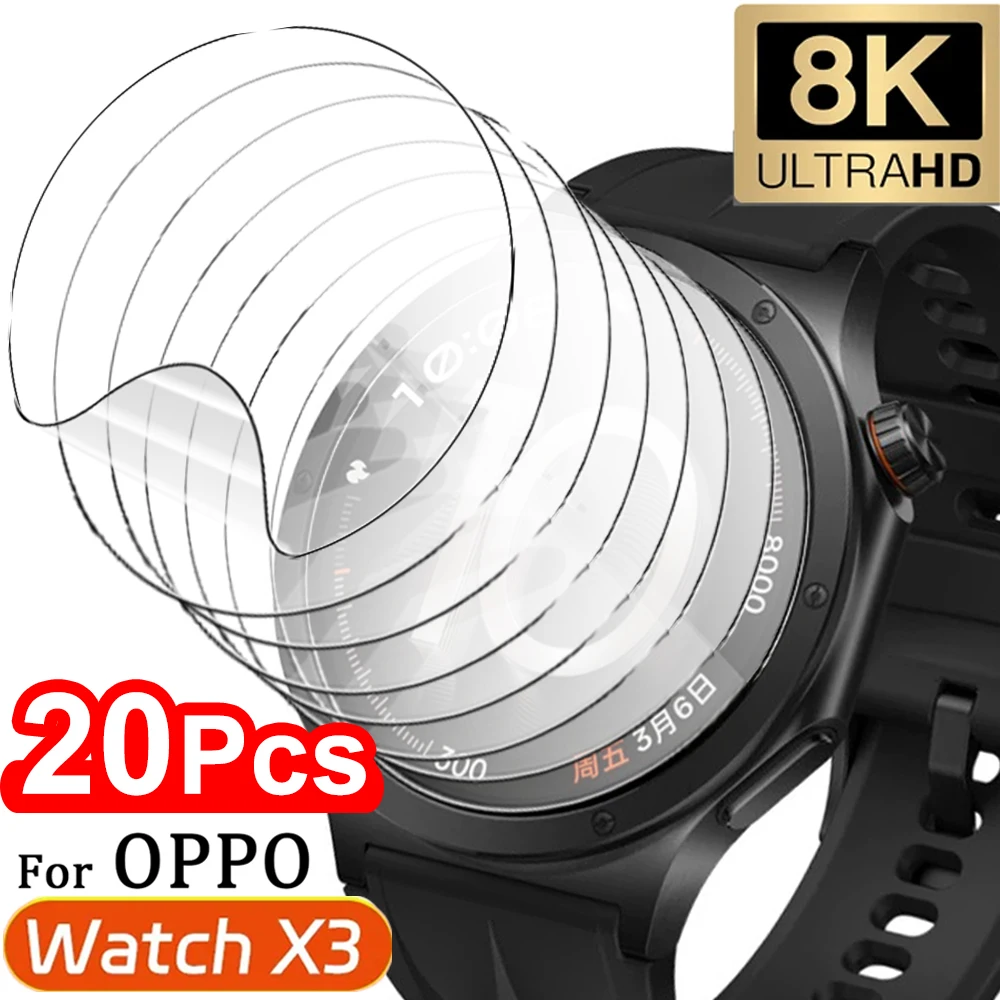 Фото Защитная пленка из гидрогеля для OPPO Watch X3, мягкий TPU, защита от царапин, HD-качество, прозрачная, аксессуары для умных часов №1