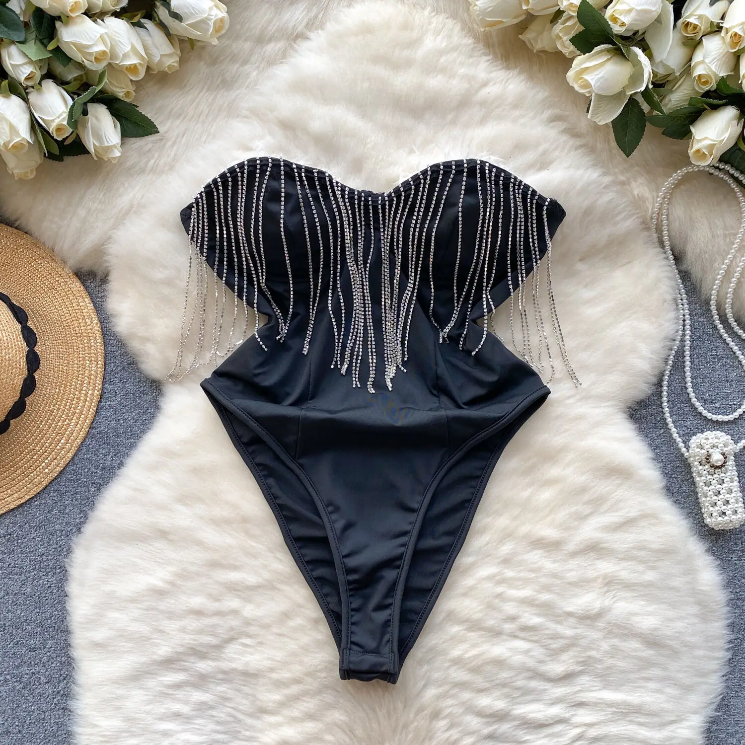 Новый модный бюстгальтер без рукавов Ins комбинезон Женский облегающий слитный