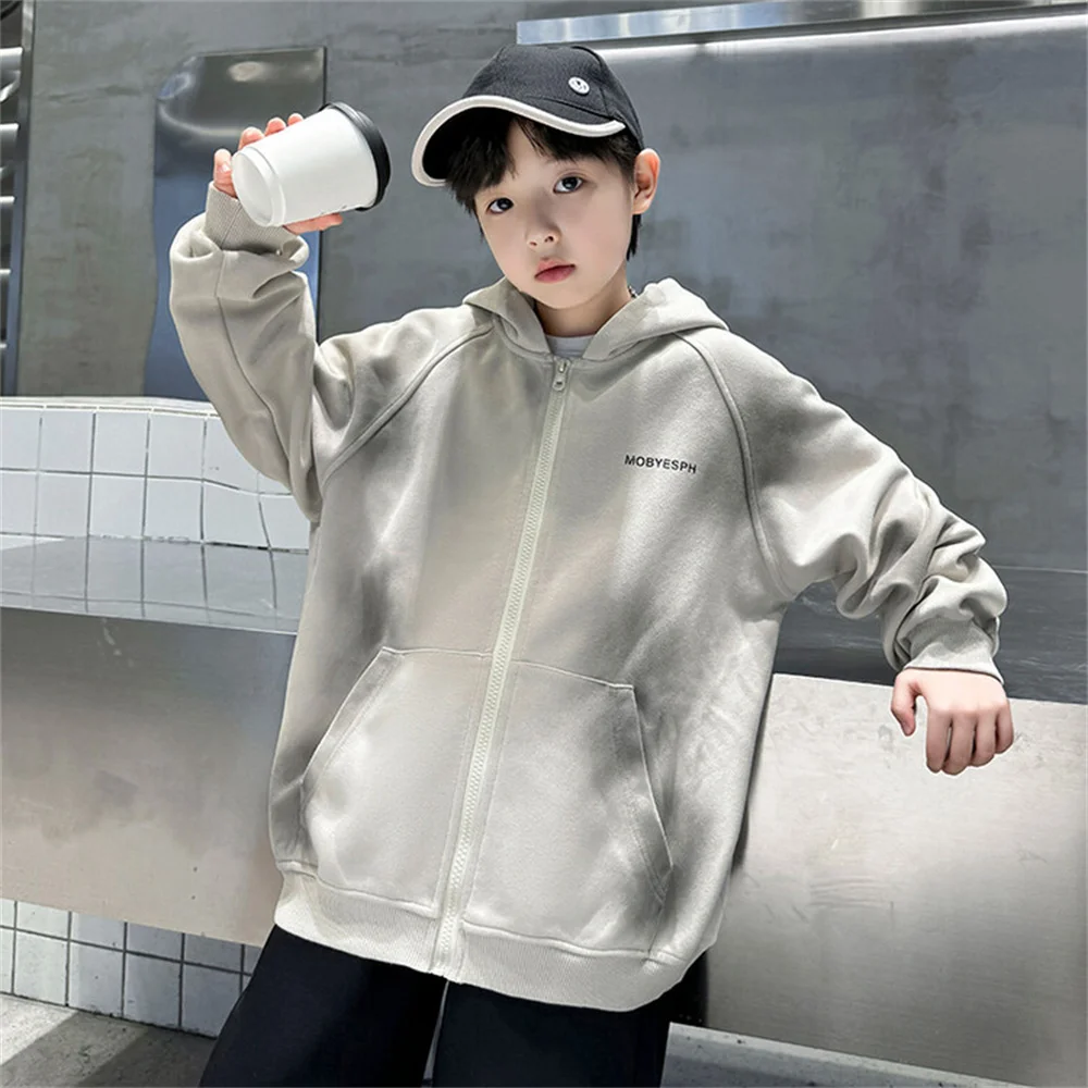 2469 толстовка с капюшоном для мальчиков куртка бейсбольная осенняя модная форма
