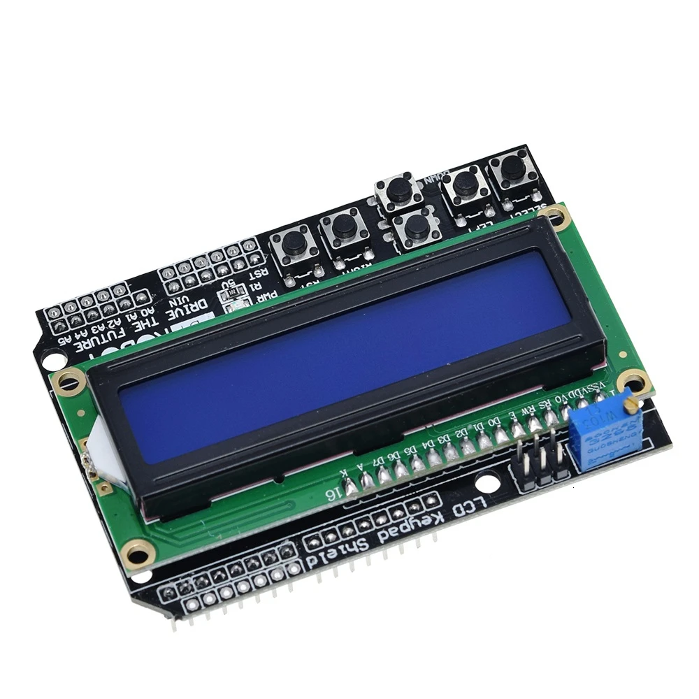 Фото TZT 1/3 шт. ЖК-клавиатура Shield LCD1602 ЖК-дисплей 1602 модульный дисплей для Arduino ATMEGA328 ATMEGA2560 raspberry pi UNO синий экран №4