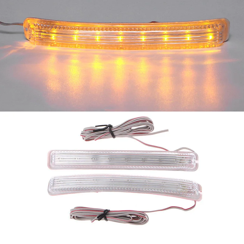 

2PCS Soft Flashing FPC Universal Yellow 9 SMD Amber Light Source Car Turn Signal Light Auto Rearview Mirror Indicator Lamp