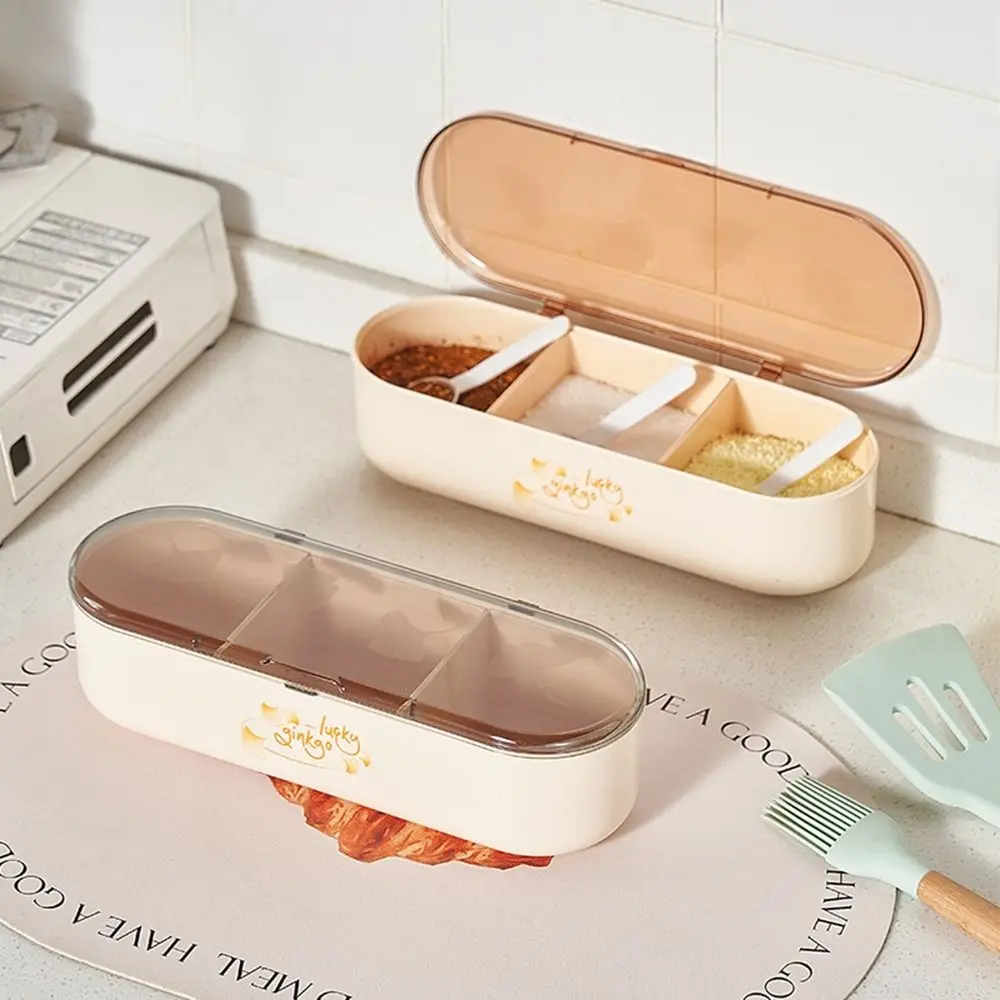 Пластиковый контейнер для приправ с 3 ячейками герметичный большой емкости