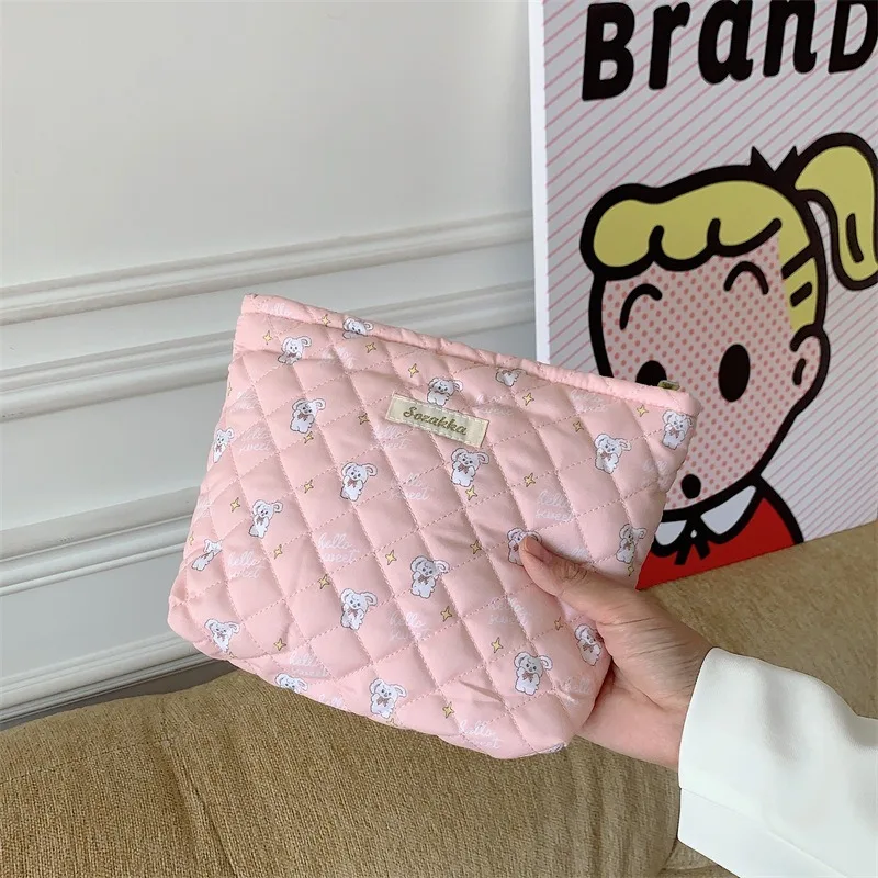 

Flower Cotton Cloth Travel Zipper Makeup Handbags Cosmetic Lipstick Phone Portable Storage Bag Women Wallet Organizer Pouch Bags