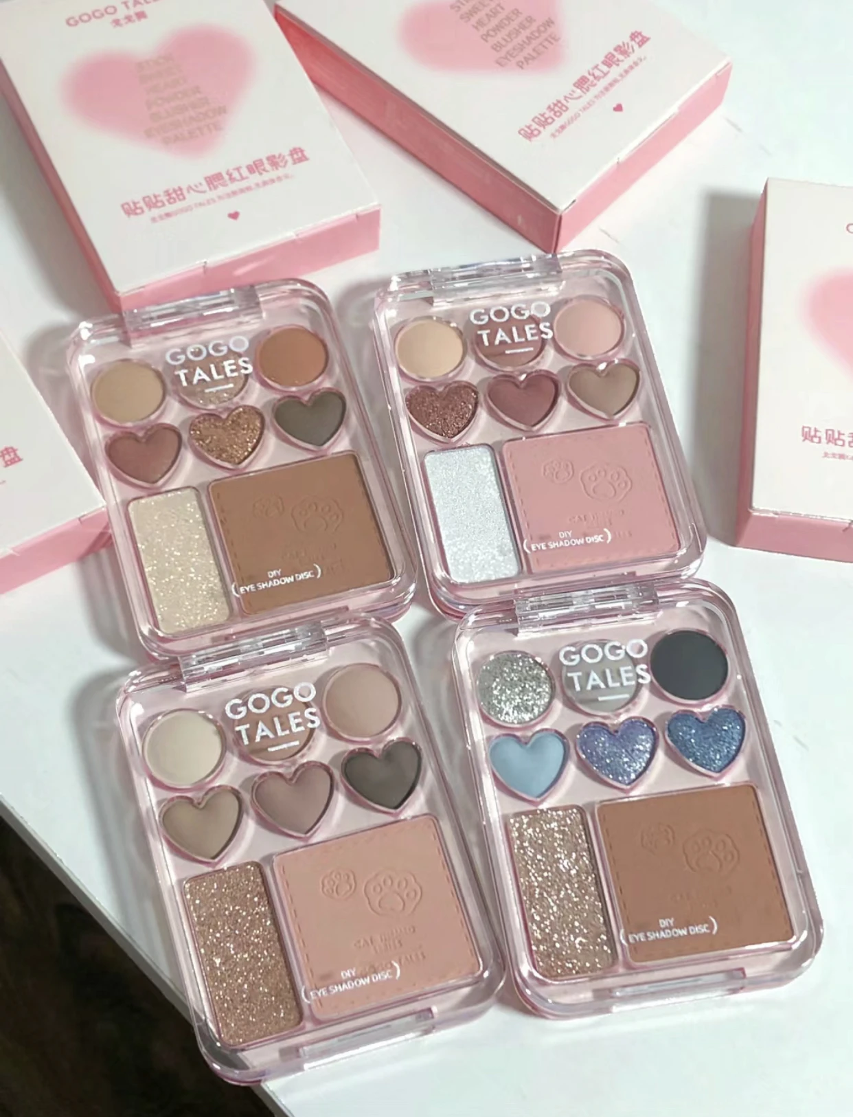 Gogotales Love тени для век пластина фиолетовые персиковые румяна оттенок щек
