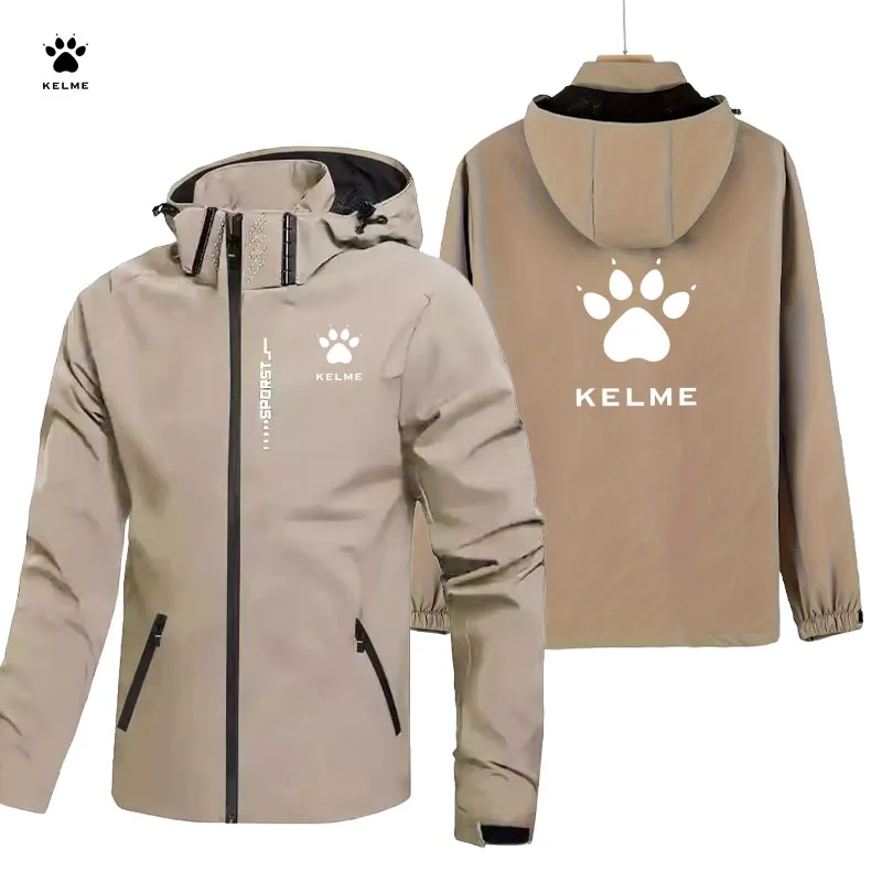 Спортивная ветровка KELME LOGO, мужская ветрозащитная и водонепроницаемая куртка с капюшоном для бега, весенне-осенняя куртка для тренировок на открытом воздухе (art.: 3920d9f2d4e4d) - 3920d9f2d4e4d