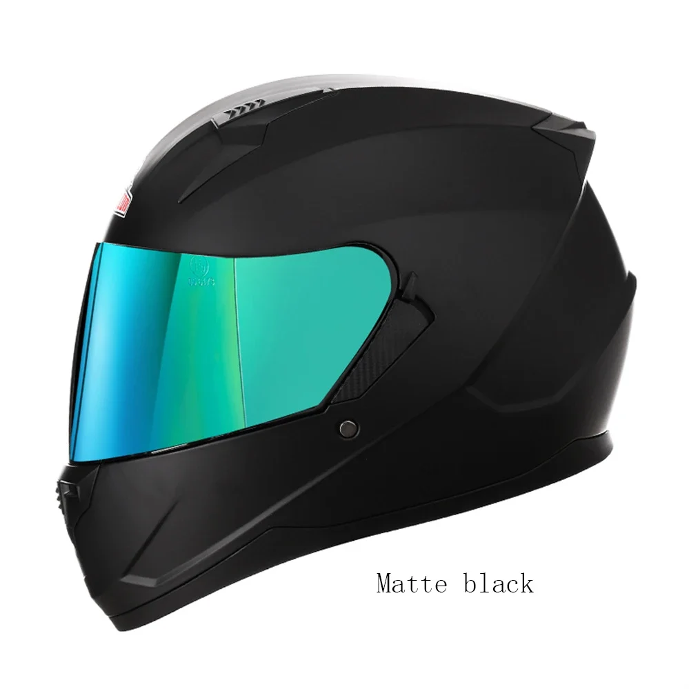 Шлем мотоциклетный унисекс гоночный шлем с двойными линзами на все лицо