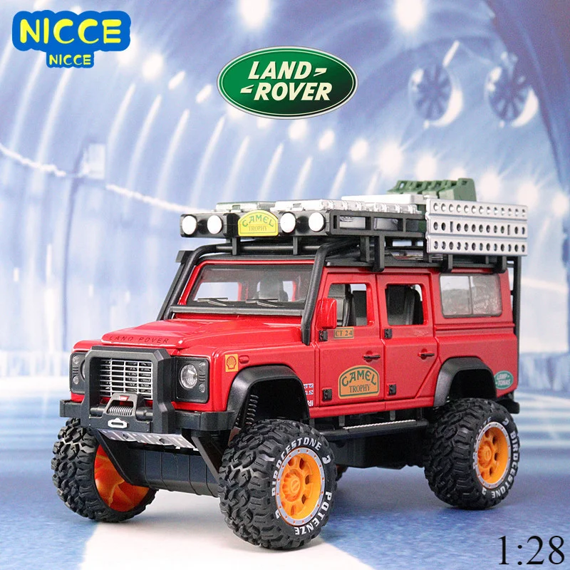 

Nicce 1:28 Camel Cup Land Rover Defender Alloy Car Model Diecasts Toy Metal Toy Off-road Vehicle Model Collection Kids Gift A272