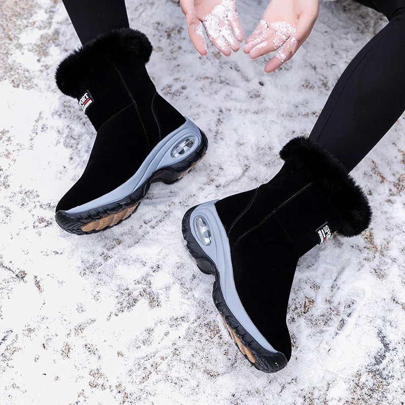 Xiaomi SALUDAS Women Winter Sneakers Waterproof  Air Cushion Ankle Boots Luxury Casual Leather Boots High Top Women Warm Shoes