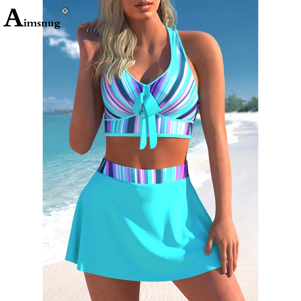 

Plus Size Women Tankini Swimsuit Elegante Tie Flower Two Pieces Outfits Ladies Skirt Clothing 2022 mujer Summer bikinis Swimwear