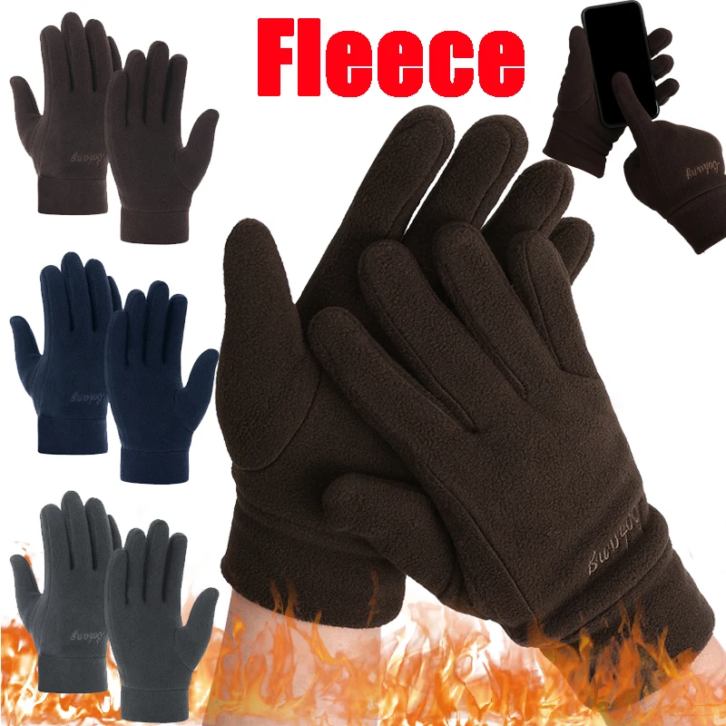 

Fleece Thick Gloves Men Women Winter Outdoors Thickening Snow Riding Ski Glove Warm Cold-proof Protective Touchscreen Mittens