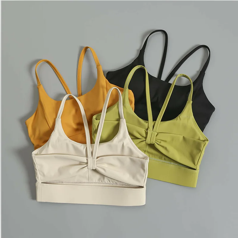 

New Back Sports Bra Women's Sexy Sling Yoga Bra High-intensity Shockproof Running Underwear Training Fitness Tank Top
