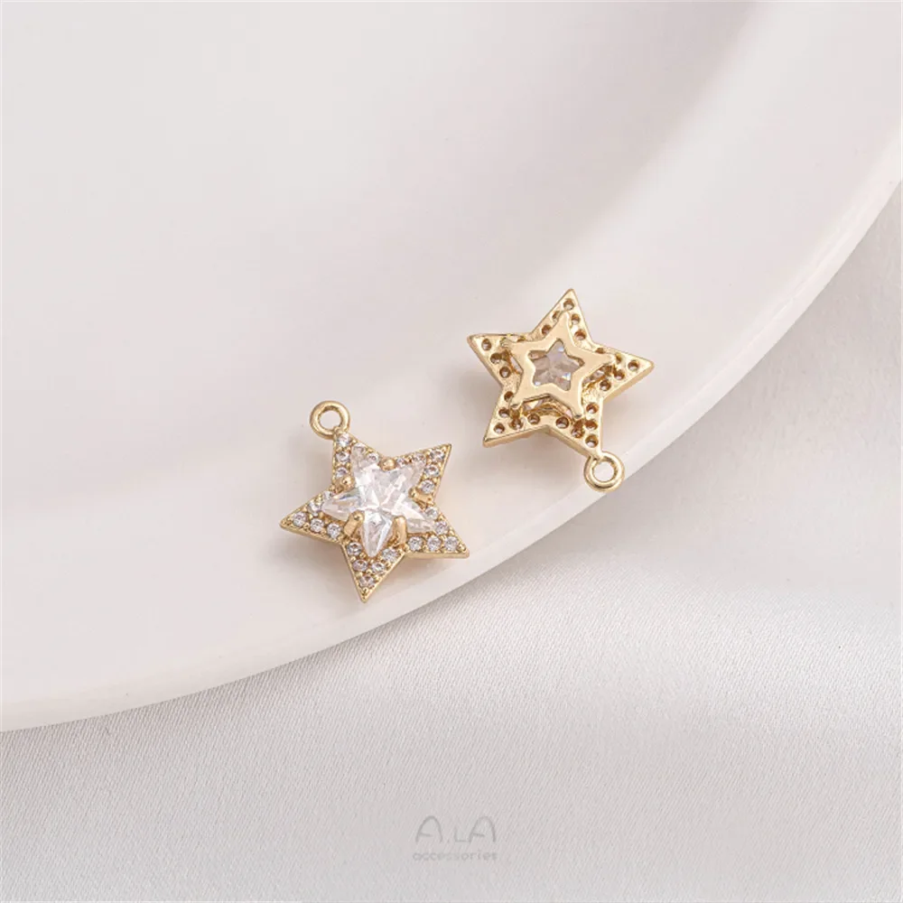 14-каратное позолоченное микроинкрустированное цирконом геометрический