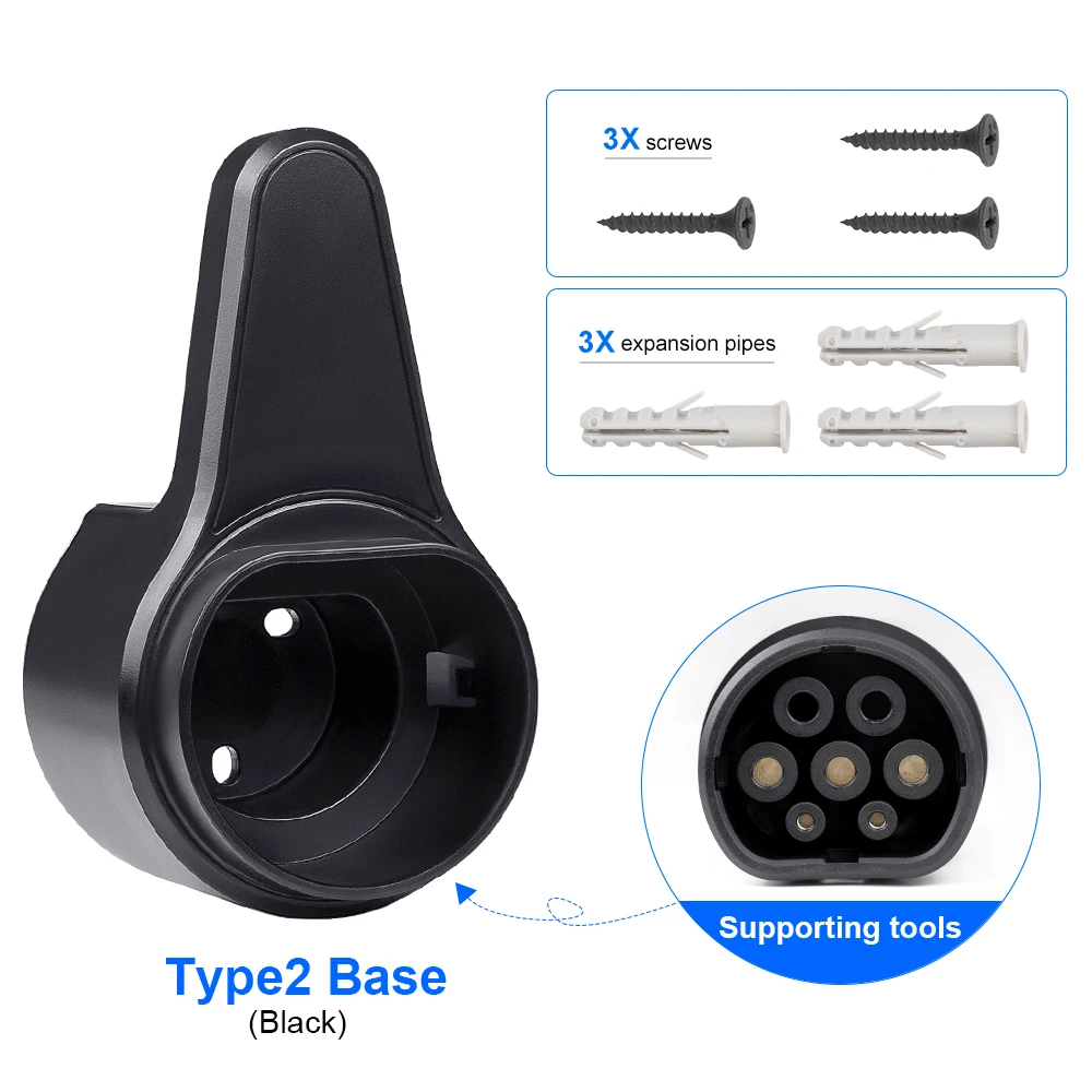 

ADPOW Держатель вилки зарядного устройства для электромобилей TESLA Тип 1 Тип 2 ГБ-T Стандартное автомобильное зарядное устройство Настенный кронштейн Розетка