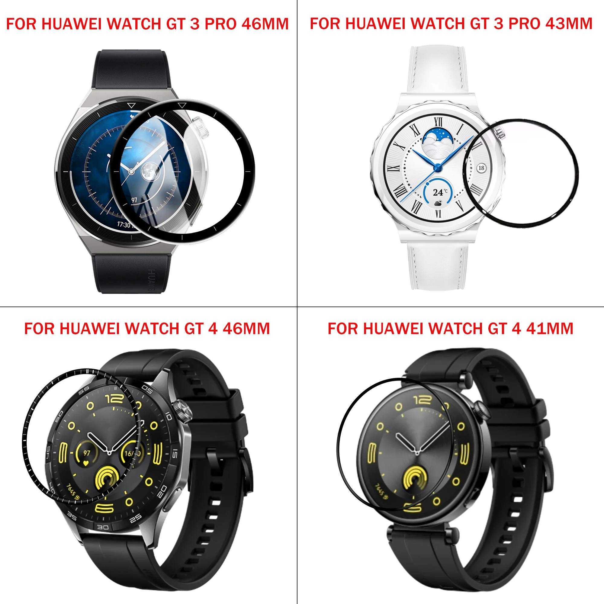 Изогнутая 3D пленка для Huawei Watch GT2 GT3 GT4 41 мм 42 46 защита экрана от царапин защитный