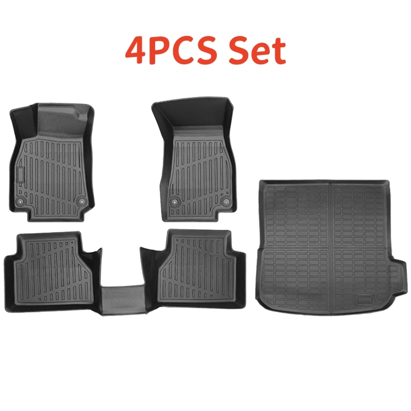 

Для Audi A6 2018-2025 Коврики и коврик в багажник из ТПЭ, для A6 Avant Всепогодные вкладыши багажника Коврики для спинки