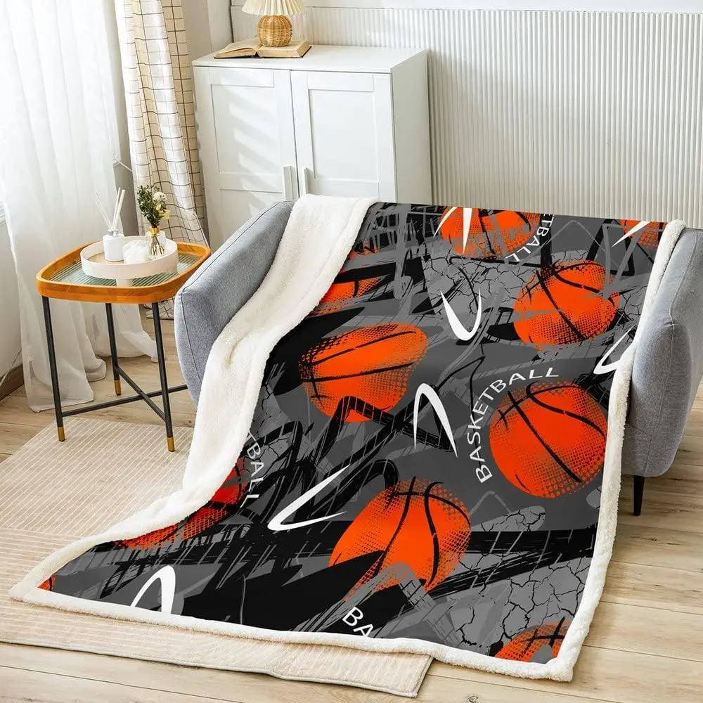 Плюшевое одеяло для баскетбола игровое Спортивное флисовое покрывало кровати