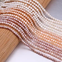 new aa round white pink purple freshwater pearl beads simple and stylish diy jewelry gift size 3 4mm