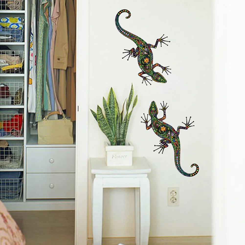 

1 Pc Wall Sticker Gecko Crawling Transparent Ethnic Style Wall Decal Wall Sticker Wall Mural for Bedroom Home