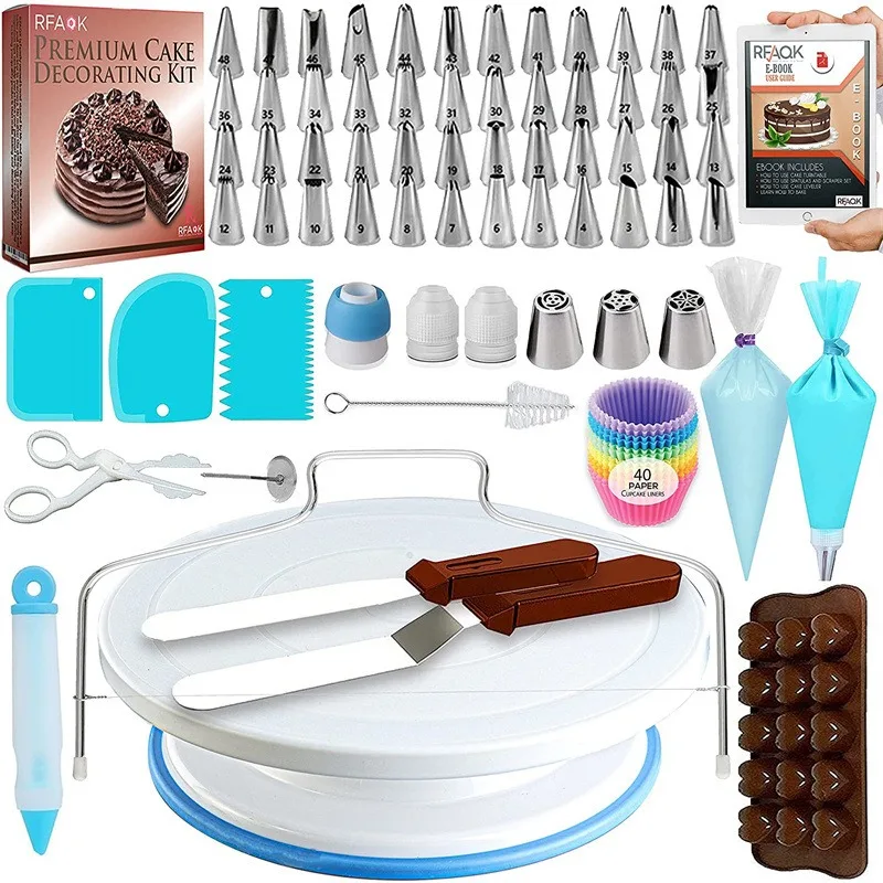 

150 Piece Cake Turntable Set Cake Trowel Spatula Butter Flower Mouth Baking Tool Set