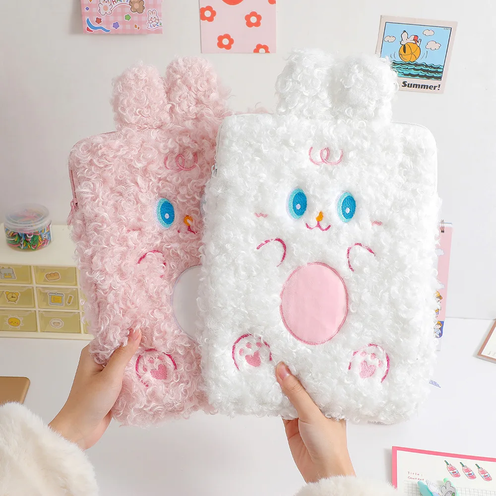 

Korean Girl Cartoon Kawaii Plush Tablet Storage Bag Cute Rabbit Ipad Inner Bag Is Suitable for 10.5 11 Student Office Stationery
