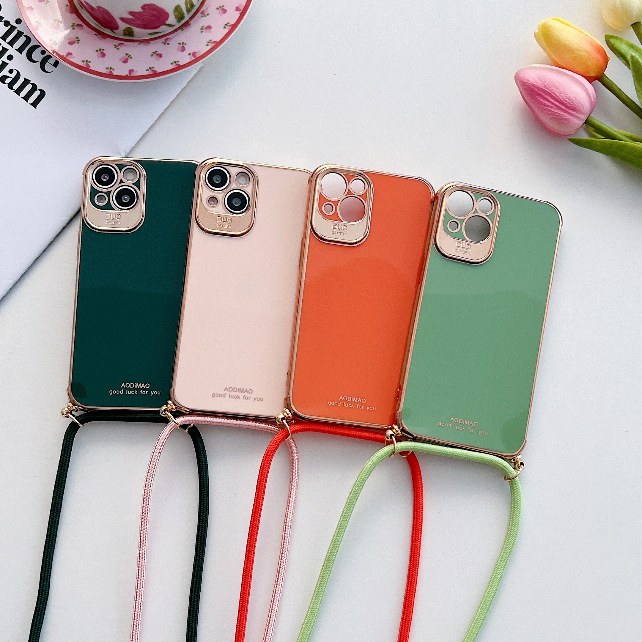 

Cross Lanyard Strap Phone Case Soft Silicone Cover For Samsung S21 Ultra S20FE S10 Plus A72 A52 A32 A82 A22 M32