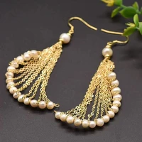 real 925 sterling silver korean long hanging earrings natural freshwater pearl for women fashion original modern jewelry