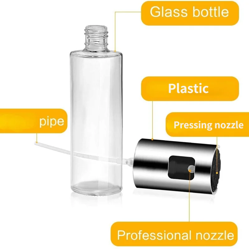 Пульверизатор для масла со стеклянной бутылкой распылитель барбекю оливкового с