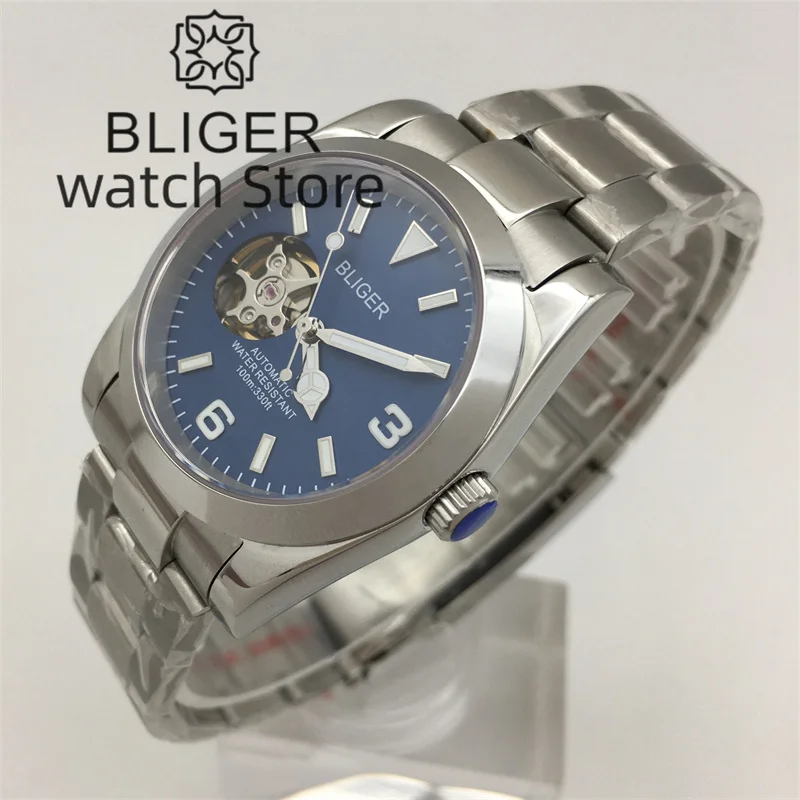 Мужские часы с автоматическим механизмом BLIGER NH38A 36 мм 39 полый циферблат