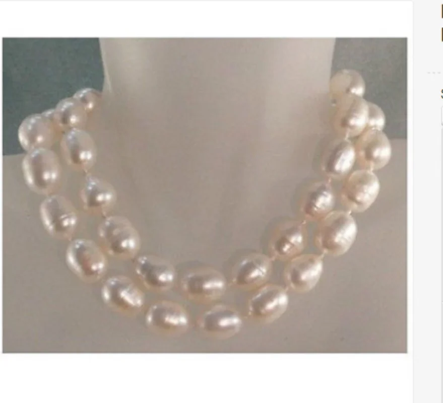 

Two Strands10-13m South Sea Baroque White Pearl Necklace 18"19"