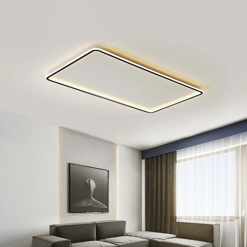 Квадратная черная светодиодная люстра в скандинавском стиле потолочные