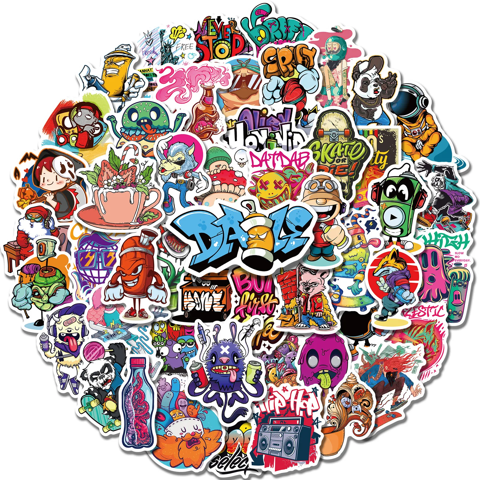 

10/30/50 Street Cartoon Art Graffiti Stickers DIY Skateboard Fridge Guitar Motorcycle Waterproof Sticker Toys