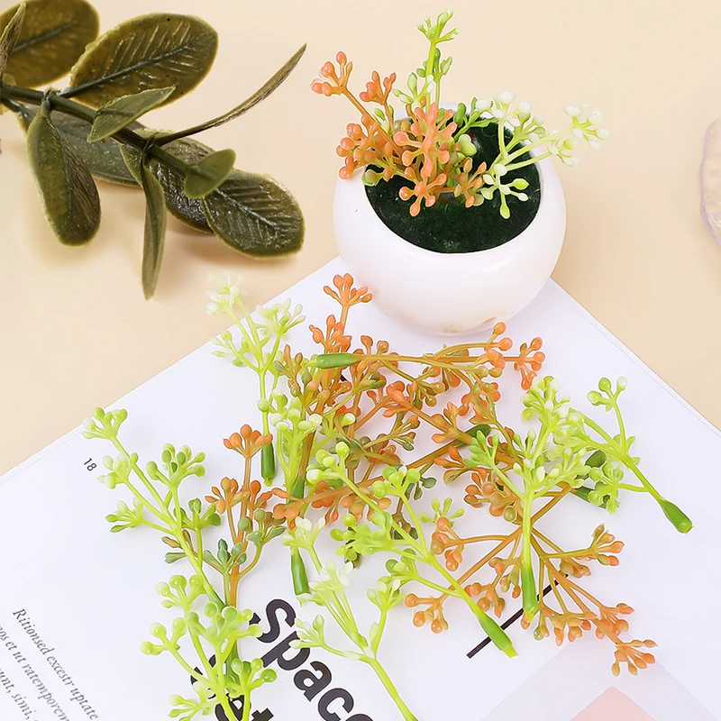 

50Pcs Artificial Plants Leaf Decorative Simulation Flowers Wreaths Fake Christmas Decor for DIY Wedding Bouquets Scrapbooking