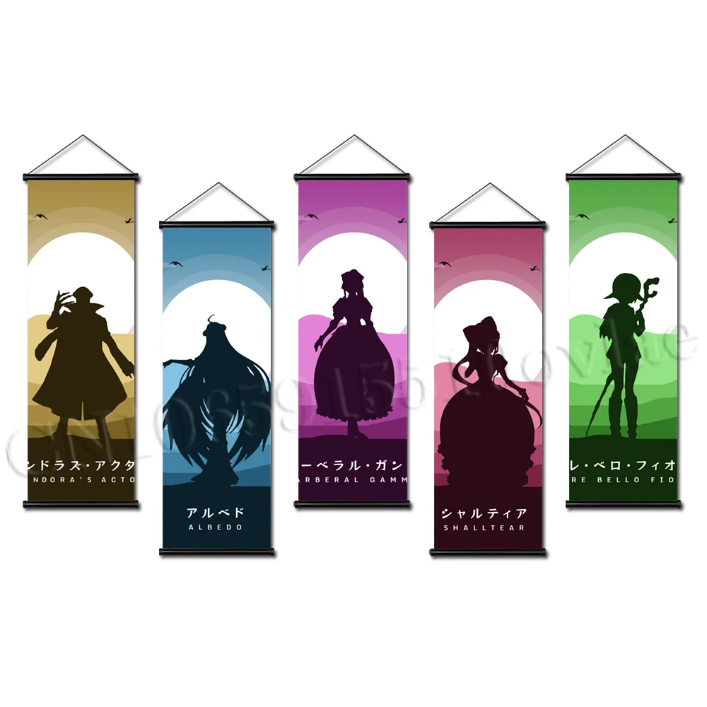 

Настенная картина Overlord Albedo с подвесными прокрутками, видеопостер, Картина на холсте для игр, Фреска для гостиной, спальни, домашний декор