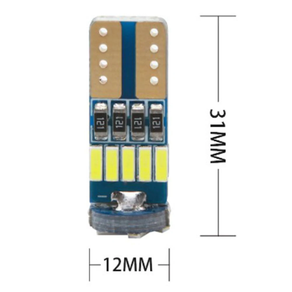 

10 шт., W5W T10 Светодиодные лампы Canbus 4014 SMD 12 В, Купольные огни для салона автомобиля, парковочные фонари, лампа для чтения Canbus