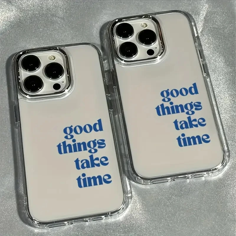 Фото Чехол Good Things Take Time Lens Frame для iPhone 17, 16, 15, 14, 13, 12, 11 Pro Max Air XS X XR 8 7 Plus SE2, противоударный прозрачный чехол №2