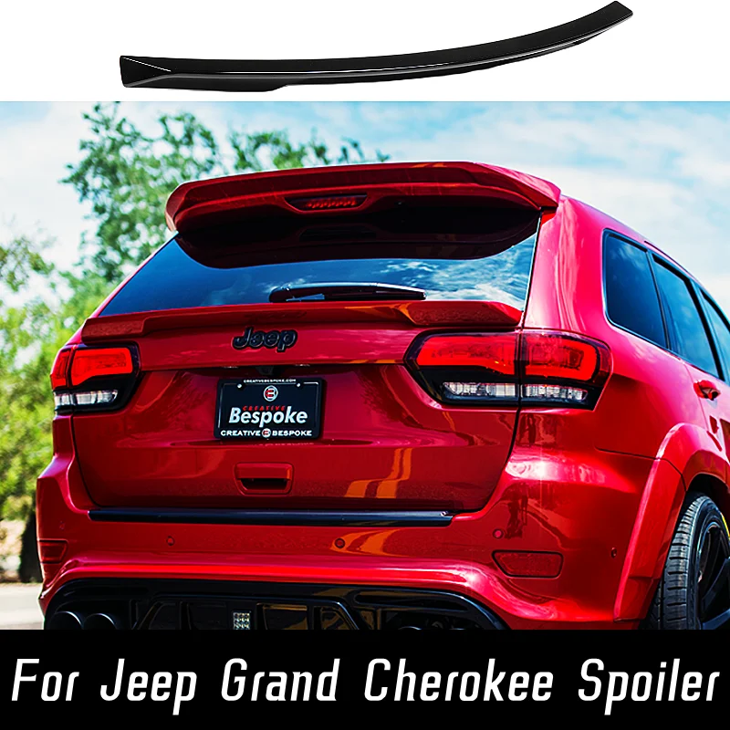 For 2013-2020 Jeep Grand Cherokee Rear Trunk Lid Boot Ducktail Lip Spoiler Wings Black White Carbon Look Exterior Accessories