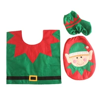 christmas elf toilet seat cover rug 1 set home decoration christmas toilet lid case bathroom mat xmas decorative gifts