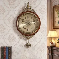 Nordic Clock Wall Vintage with Pendulum Metal Minimalist Decor Wall Clock Living Room  Decorarion  Reloj Pared Househld Products