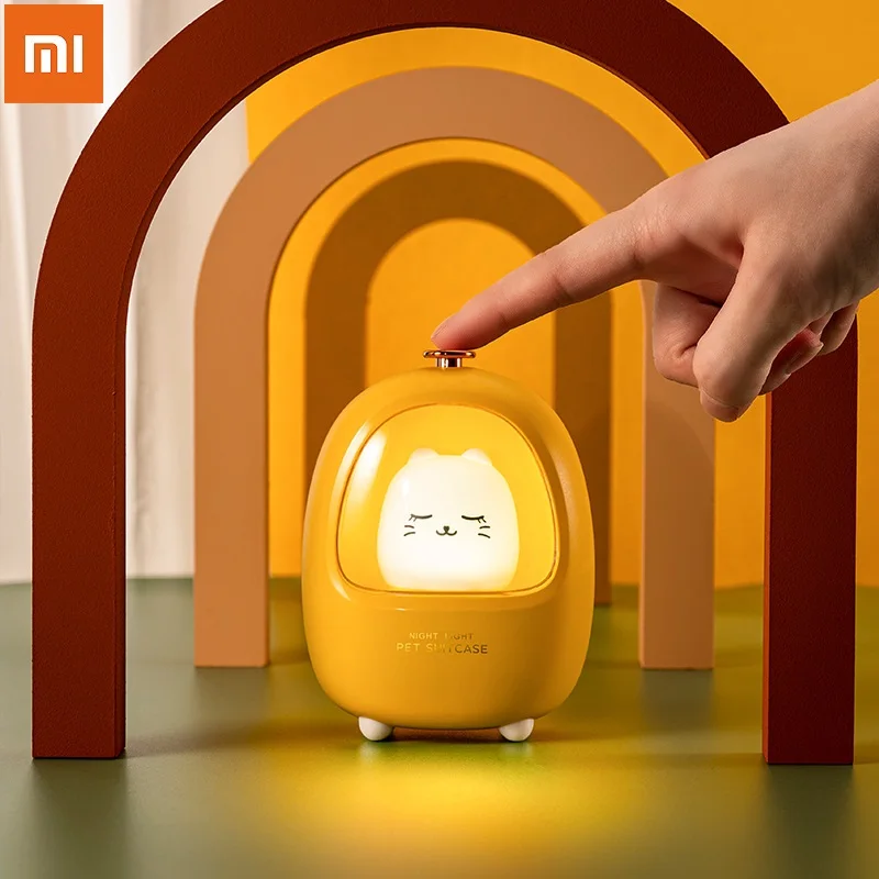 

New Xiaomi Youpin Pet Suitcase Design LED Handle Sleeping Night Light Kid&amp Bedside Gifts USB Charging LED Bedroom Lamp Light