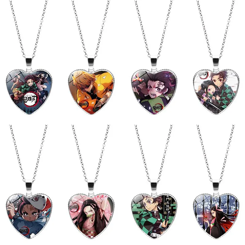 

Ghost Slayer Simple Love Necklace Creative Cartoon Anime Surrounding Time Pendant Sweater Chain Accessories Gift Surprise