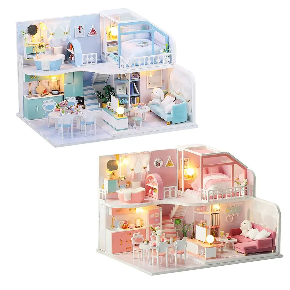 

DIY Dollhouse Miniature Kit Mini Villa Handmade Assembled Craft Kits Ornaments For Home Decoration Birthday Gifts