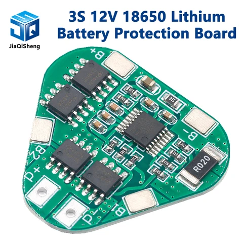 3S 12 В 18650 Защитная плата литиевого аккумулятора 11, 1 В 12, 6 в защита от перезаряда 8A 3 ячейки упаковка Li-Ion BMS PCM PCB