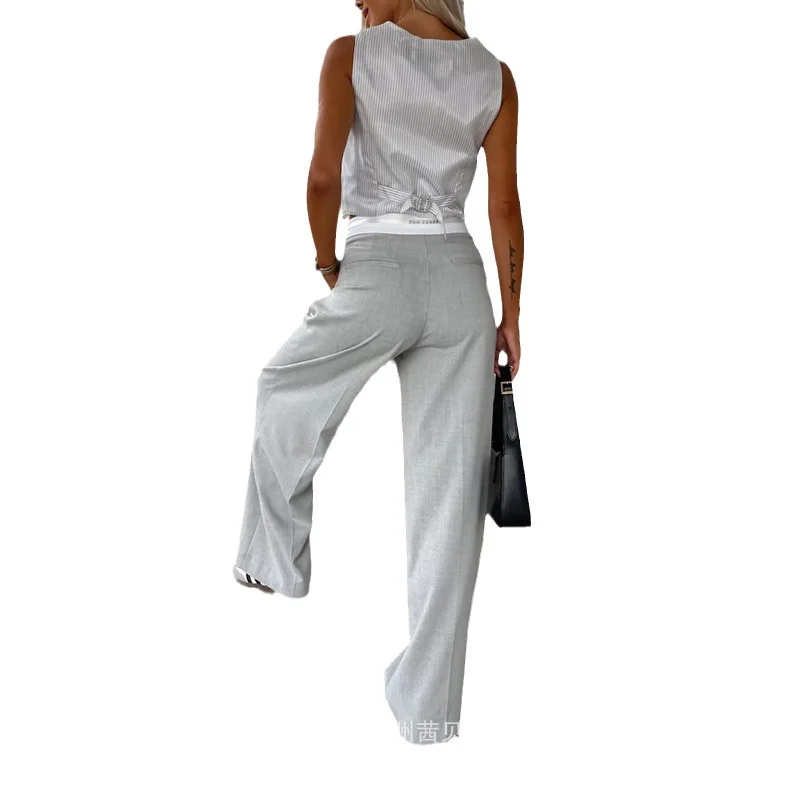 2023 женские комплекты асимметричный дизайн повседневный жилет без рукавов для