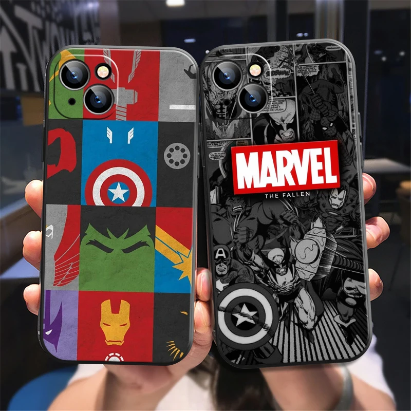 

Popular Marvel Phone Case For iPhone X XS XR XS Max 11 11 Pro 12 12 Pro Max For iPhone 12 13 Mini Coque Carcasa Black Back Soft