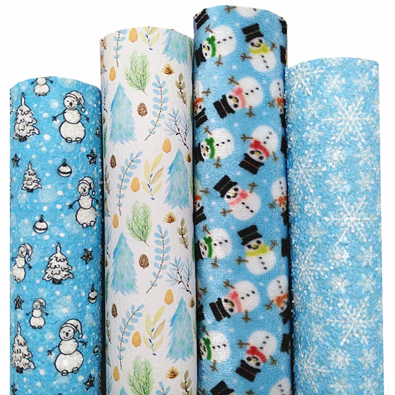 Простыни из искусственной кожи с принтом «Снеговик», 21x29 см