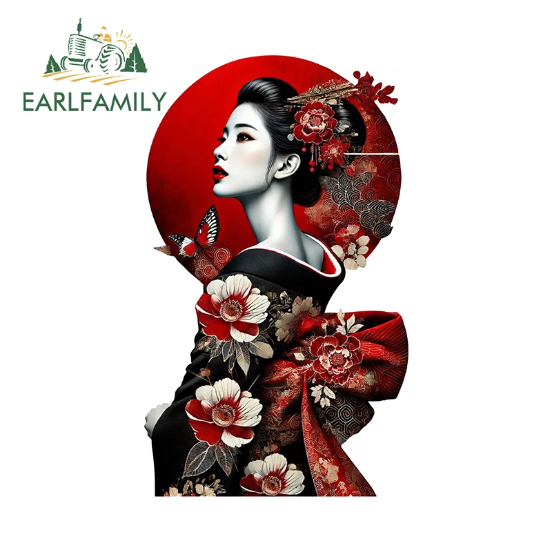 

EARLFAMILY для красивой девушки Сакура Цвету Морская волна Автомобильные наклейки Граффити Модные наклейки Автомобильные этикетки Accesorios Para Auto