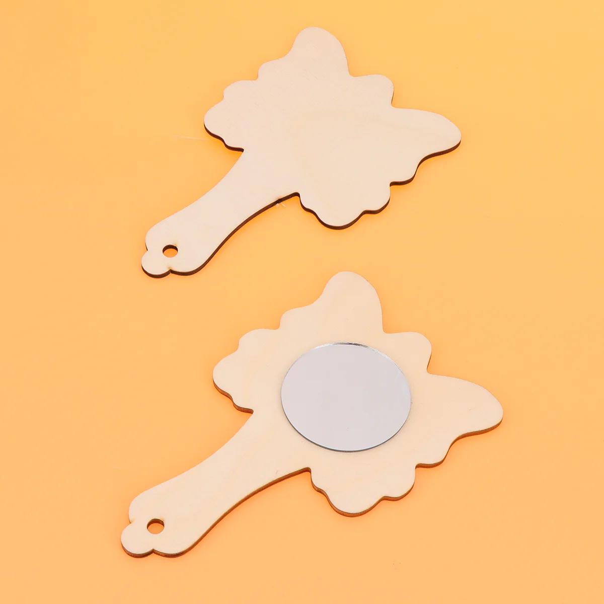 

18 Pcs Developmental Toys Hand Held Mirror Wooden Unfinished Wood Mirror Unfinished Wood Ornament Bamboo Mini Mirror Toys Child