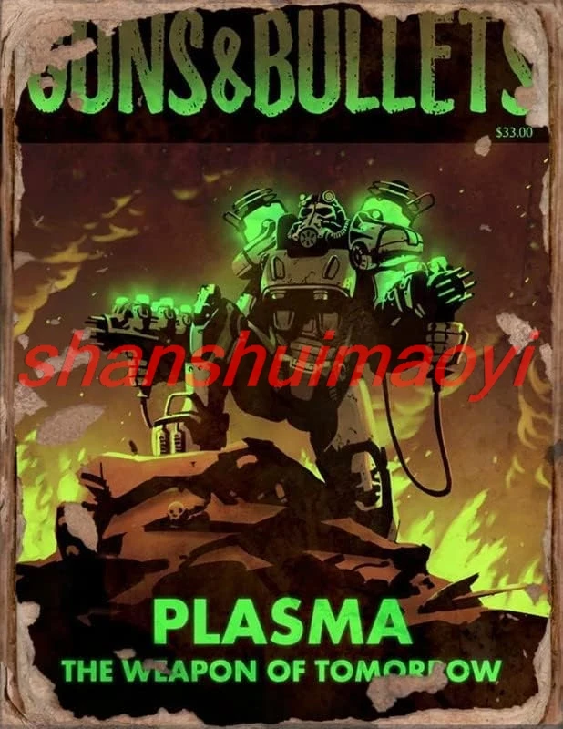 Винтажный знак MATou Fallout Plasma Retroage семейный для кафе друзья развлекательный 8x6