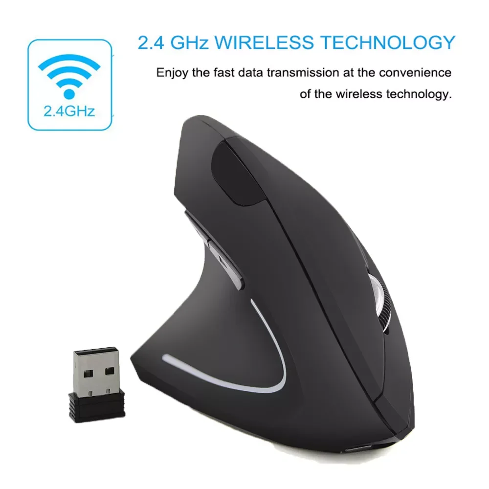 

Wireless Vertical Mouse Rechargeable Ergonomic Right/Left Hand Mice 1600DPI USB Optical Computer Gaming Mouse For PC Gamer